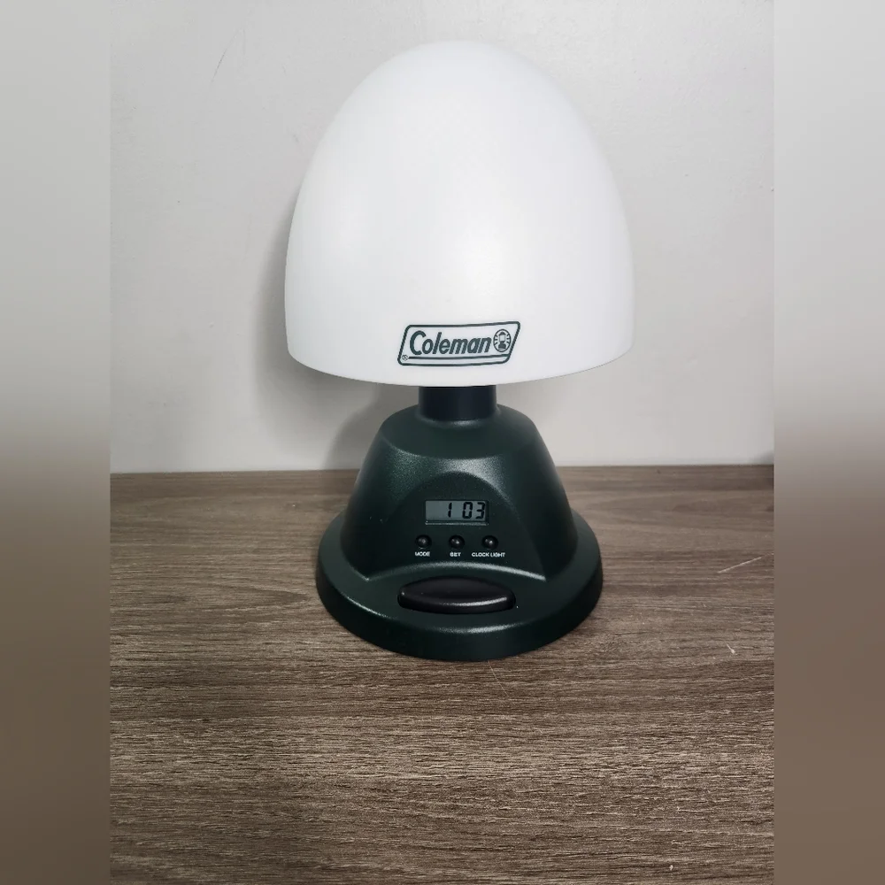 Vintage 1999 12” Coleman Deluxe Camping Table Lantern Clock & Alarm 5372-700 - Picture 1 of 10